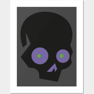 SKULL  ICON - BLACK DESIGN Posters and Art